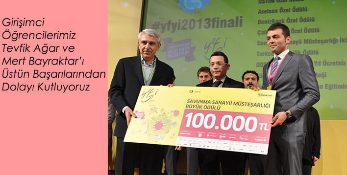 Girişimci Öğrencilerimiz Tevfik Ağar ve Mert Bayraktarı Üstün Başarılarından Dolayı Kutluyoruz