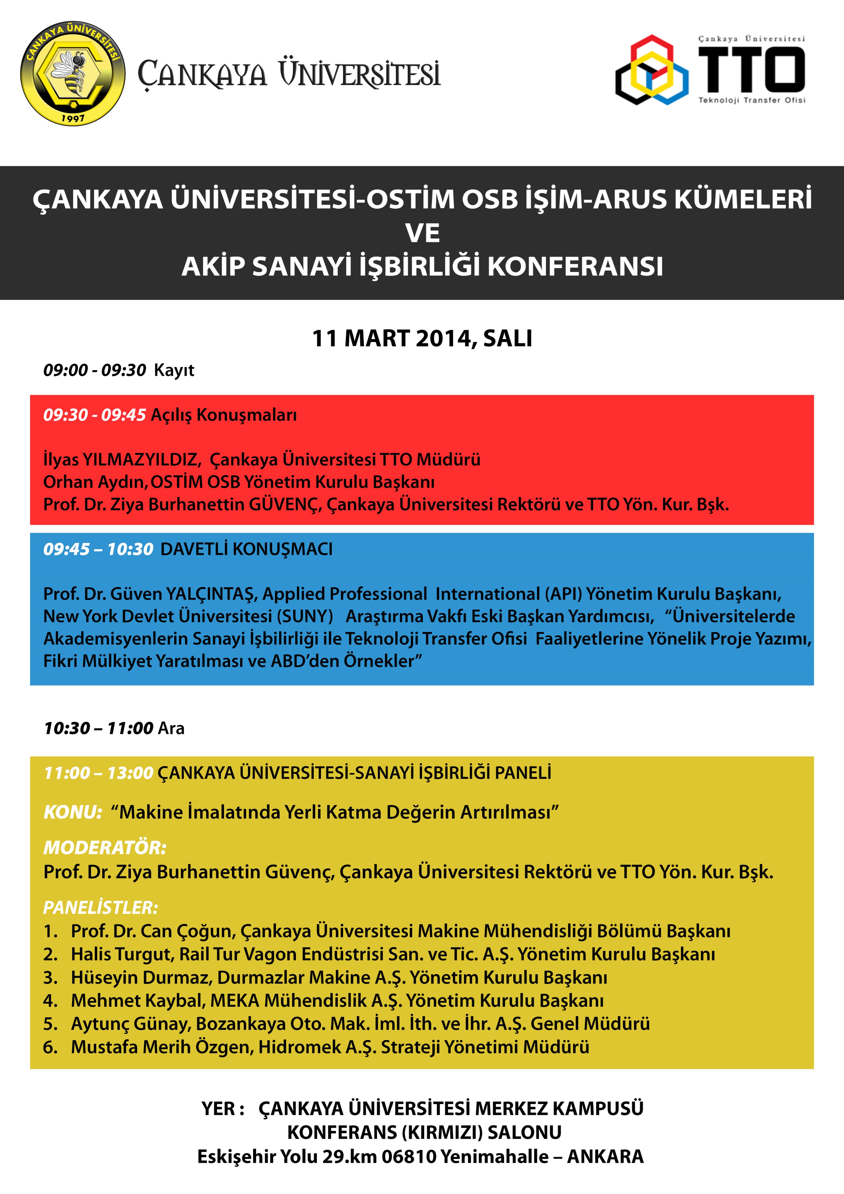 ÇANKAYA ÜNİVERSİTESİ-SANAYİ İŞBİRLİĞİ KONFERANSI