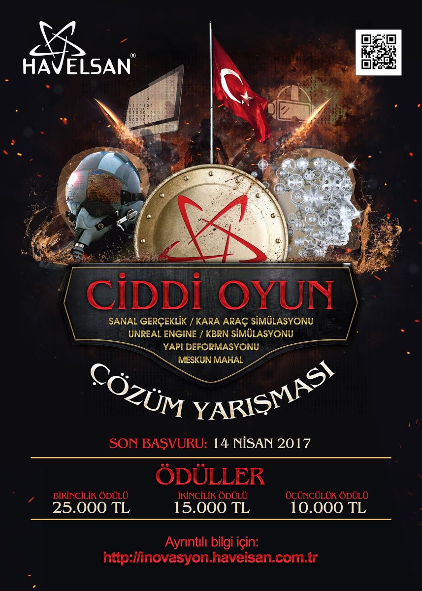 HAVELSAN Ciddi Oyun Çözüm Yarışması! Son Başvuru Tarihi: 14 Nisan 2017