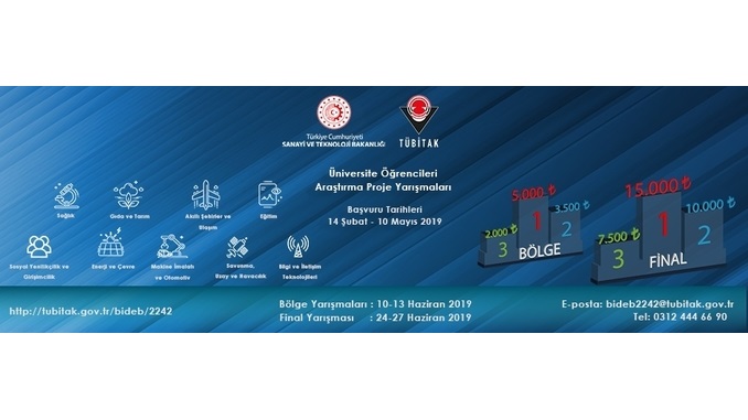 Güncelleme TÜBİTAK 2242 Üniversite Öğrencileri Araştırma Proje Yarışmaları! Son Başvuru Tarihi: 31 Mayıs 2019
