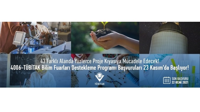 4006-TÜBİTAK Bilim Fuarları Destekleme Programı Çağrı Metni Yayınlandı! Son Başvuru: 22 Ocak 2021