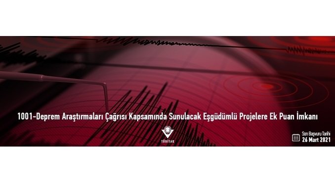 TÜBİTAK 1001-Deprem Araştırmaları Çağrısı Kapsamında Sunulacak Eşgüdümlü Projelere Ek Puan İmkânı
