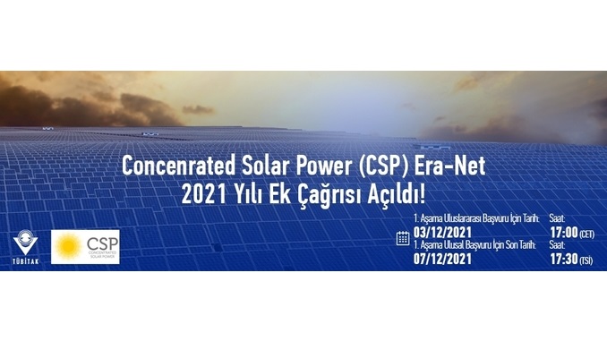 Concenrated Solar Power (CSP) Era-Net 2021 Yılı Ek Çağrısı Açıldı!