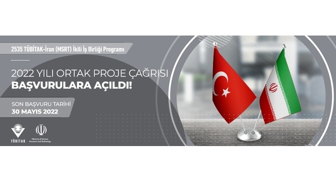 2535 TÜBİTAK-İran (MSRT&NIMAD) İkili İşbirliği Proje Başvuru Çağrısı! Son Başvuru: 30 Mayıs 2022