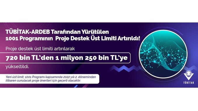 TÜBİTAK-ARDEB Tarafından Yürütülen 1001 Programının Proje Destek Üst Limiti Artırıldı!
