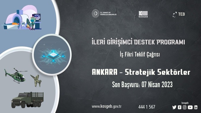 İleri Girişimci Destek Programı çerçevesinde bölgesel ve sektörel bazlı 3.çağrı açıldı!