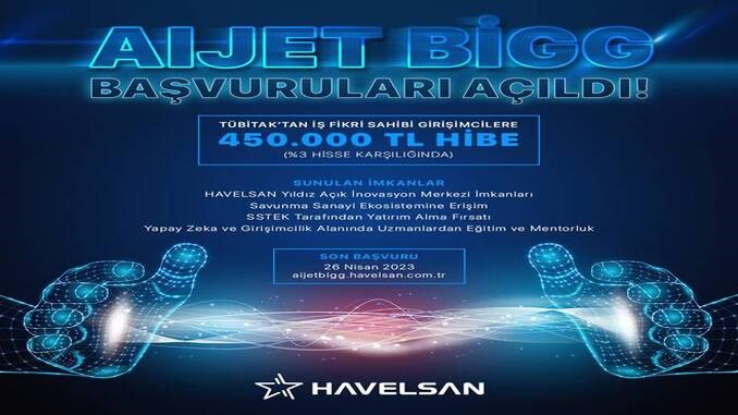 HAVELSAN AI JET BİGG Programı! Son Başvuru Tarihi : 26 Nisan 2023
